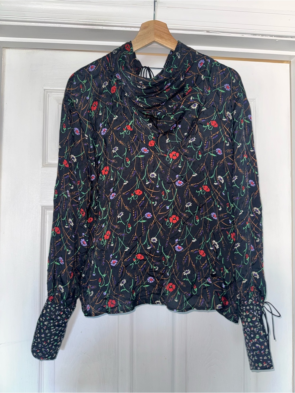 Topshop Boutique Floral Black Blouse 8 Top - Picture 3 of 10